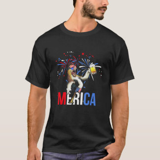 A-Merica Onafhankelijkheidsdag Kip Bier Usa Vlag 4 T-shirt