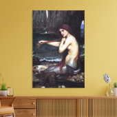A Mermaid by J W Waterhouse, 1901 Canvas Afdruk (Insitu (Woonkamer))