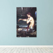 A Mermaid by J W Waterhouse, 1901 Canvas Afdruk (Insitu (Houten vloer))