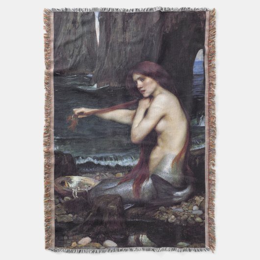 A Mermaid by J W Waterhouse, 1901 Deken (Voorkant Verticaal)
