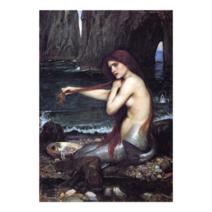 A Mermaid by J W Waterhouse, 1901 Foto Afdruk
