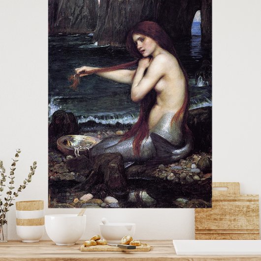 A Mermaid by J W Waterhouse, 1901 Poster (Keuken)