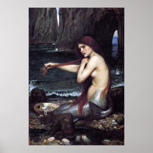 A Mermaid by J W Waterhouse, 1901 Poster (Voorkant)