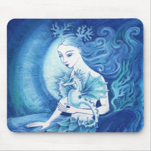 A Mermaid en haar Seahorse Muismat
