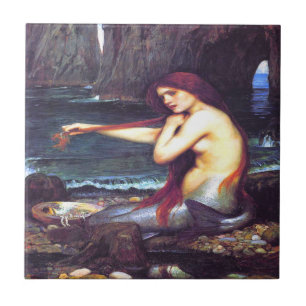 A Mermaid John William Waterhouse Tegeltje