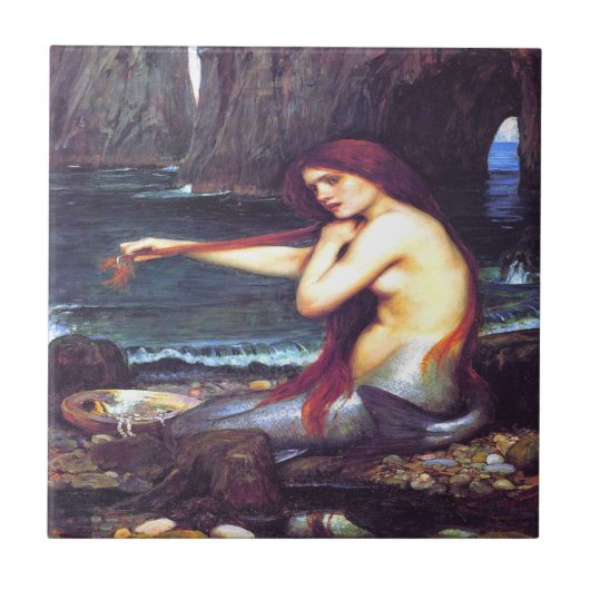 A Mermaid John William Waterhouse Tegeltje (Voorkant)
