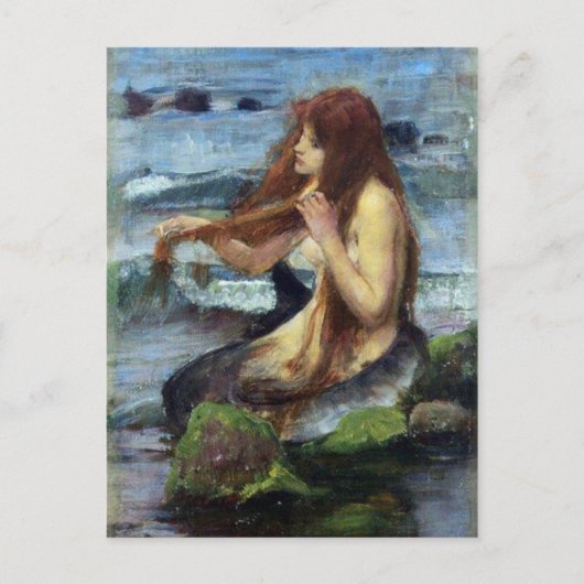 A Mermaid (studie) Briefkaart (Voorkant)