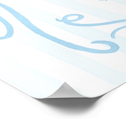 A Merry Blue Little Blue Baby Shower Welcome Poster (Hoek)