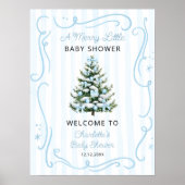 A Merry Blue Little Blue Baby Shower Welcome Poster (Voorkant)