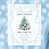 A Merry Blue Little Blue Baby Shower Welcome Poster