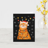 A Merry Christmas Lights Snowflake Ginger Cat Oran Kaart (Gele Bloem)