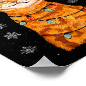 A Merry Christmas Lights Snowflake Ginger Cat Oran Poster (Hoek)