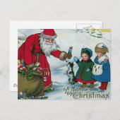 "A Merry Christmas" Vintage Feestdagenkaart (Voorkant / Achterkant)