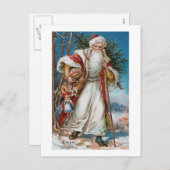 "A Merry Christmas" Vintage Feestdagenkaart (Voorkant / Achterkant)