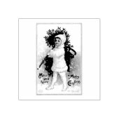  "A MERRY CHRISTMAS" WOOD ART STAMP RUBBERSTEMPEL (Afrduk)