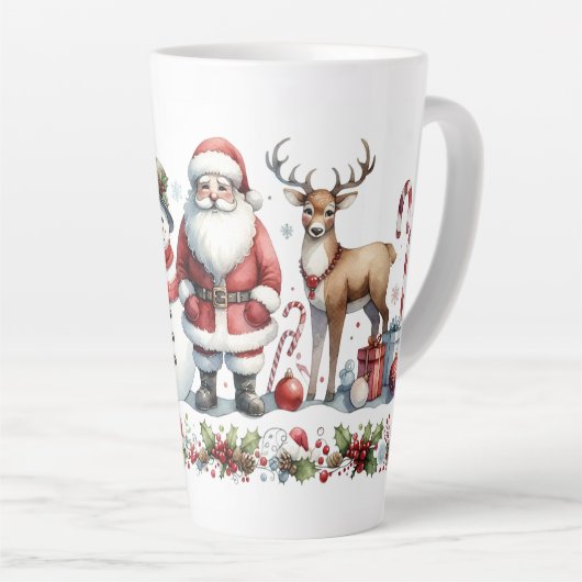 A Merry Gathering of Christmas Cheer Latte Mok (Rechterhoek)