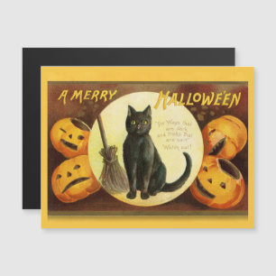  A Merry Halloween Black Cat Broom