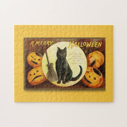  A Merry Halloween Black Cat Legpuzzel (Horizontaal)