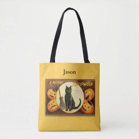  A Merry Halloween Black Cat Tote Bag (Voorkant)