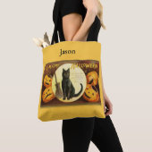  A Merry Halloween Black Cat Tote Bag (Dichtbij)