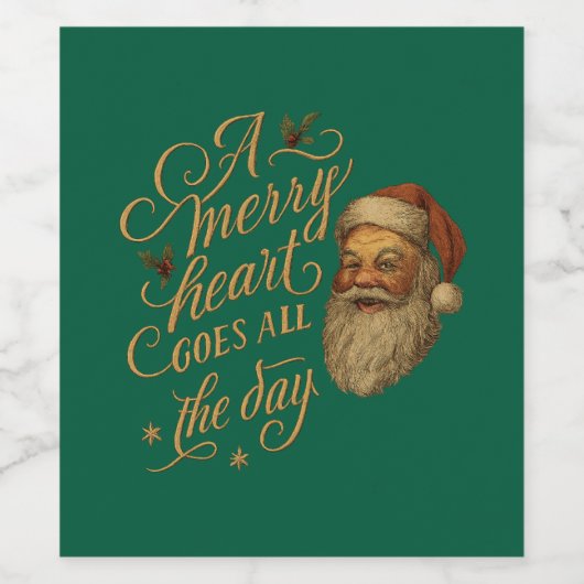 A merry heart goes all the day  wijn etiket (Enkel label)