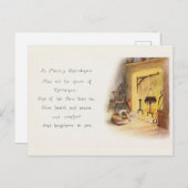  A Merry Kerstgedicht Dog en Fireplace Feestdagenkaart (Voorkant / Achterkant)