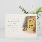 A Merry Kerstgedicht Dog en Fireplace Feestdagenkaart (Staand voorkant)