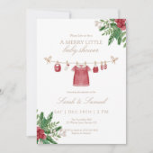 A Merry Little Baby Girl Shower Invitation Bedankkaart (Voorkant)