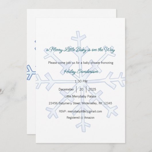 A Merry Little Baby is on the Way Uitnodiging (Voorkant / Achterkant)