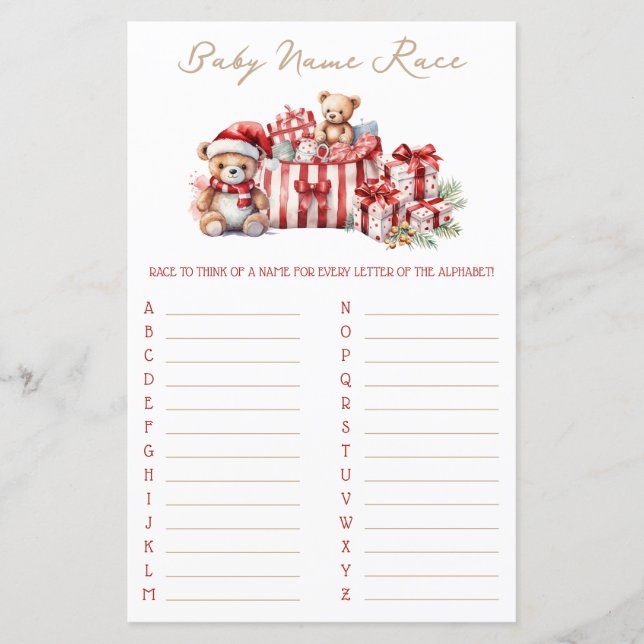 A Merry Little Baby Shower Baby Name Race Game (Voorkant)