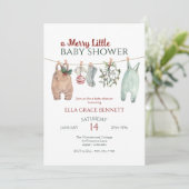 A Merry Little Baby Shower Christmas Clothes Kaart (Staand voorkant)