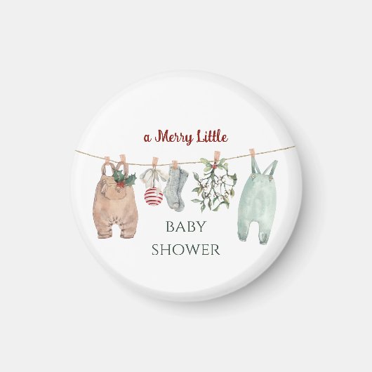 A Merry Little Baby Shower Christmas Clothes Magneet (Voorkant)