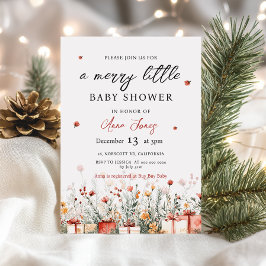 A Merry Little Baby Shower Christmas Florals Kaart