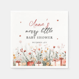 A Merry Little Baby Shower Christmas Florals Servet