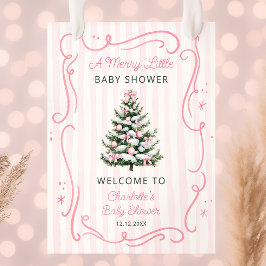 A Merry Little Baby Shower Girl Welcome Poster