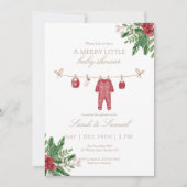 A Merry Little Baby Shower Pajamas Invitation Bedankkaart (Voorkant)