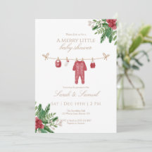 A Merry Little Baby Shower Pajamas Invitation