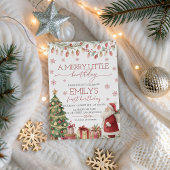 A Merry Little Birthday Invitation Kaart