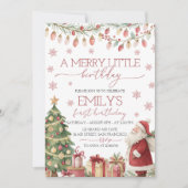 A Merry Little Birthday Invitation Kaart (Voorkant)