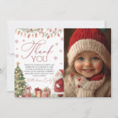 A Merry Little Birthday Photo Thank You Kaart (Voorkant)