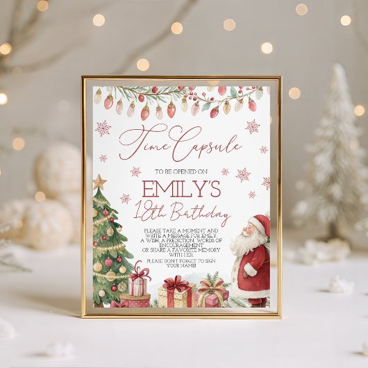 A Merry Little Birthday Time Capsule Reclamebord Met Voetstuk