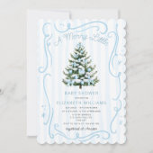 A Merry Little Blue Christmas Baby Shower Kaart (Voorkant)