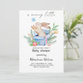 A Merry Little Bunny Baby Shower Party Kaart (Staand voorkant)
