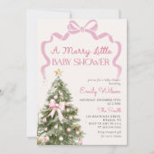 A Merry Little Christmas Baby Shower Invitation Kaart (Voorkant)