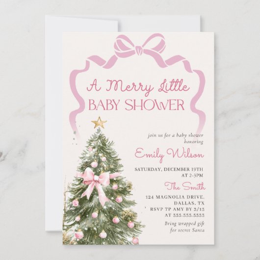 A Merry Little Christmas Baby Shower Invitation Kaart (Voorkant)