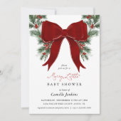 A Merry Little Christmas Baby Shower Invitation Kaart (Voorkant)