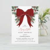 A Merry Little Christmas Baby Shower Invitation Kaart (Staand voorkant)