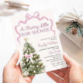 A Merry Little Christmas Baby Shower Invitation Kaart