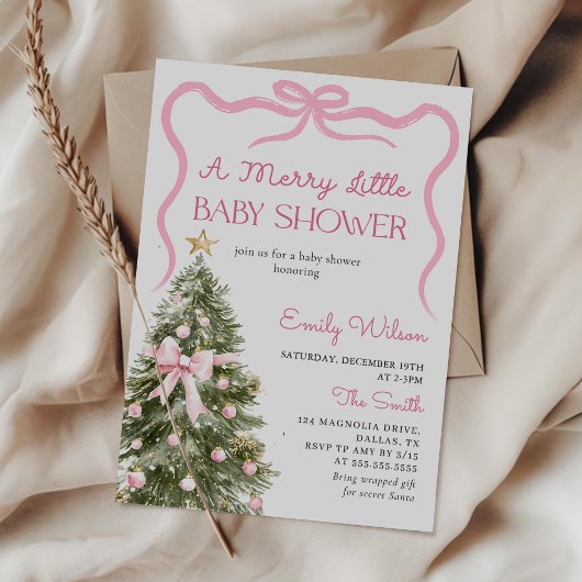 A Merry Little Christmas Baby Shower Invitation Kaart