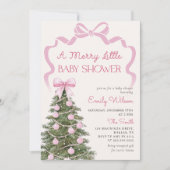 A Merry Little Christmas Baby Shower Invitation Kaart (Voorkant)